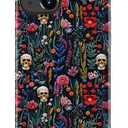 DorisMax for iPhone 13 Case - Wireless Charging Compatible - Dual-Layer Hard Shell + Silicone Cover - Shockproof Protective Phone Case with Stylish Designs for Women - Skulls and Flowers