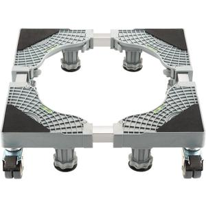 Washer and Dryer Pedestals, Adjustable Mini Fridge Stand with 8 Reinforced Feet & 4 Dual Wheels, Thickened Base for Fridges, Washers, Dryers