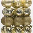 Valery Madelyn 1.6" Small Christmas Ornaments Tree Decorations Set for Fall Halloween, 24ct Gold Shatterproof Ball Hanging Ornament Bulk for Xmas Holiday Party Decor
