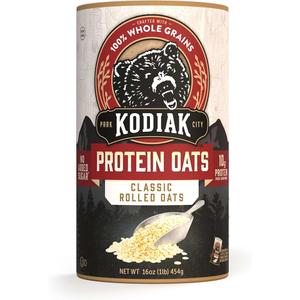 Kodiak Oatmeal Canister, Rolled Oats, High Protein, 100% Whole Grains (12 cannisters). best by 06/19/26