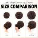 AISI QUEENS Afro Puff Drawstring Ponytail for Black Women, Large Size Kinky Curly Afro Ponytail Synthetic Hair Puffs, Deep Brown Afro Bun Drawstring Ponytail for Women Girls(2-33#)