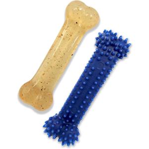 Nylabone Original Bone Flexi Chew Toy for Dogs, Flexible Dog Toys for Moderate & Gentle Chewers, Chicken Flavor, Medium - Up to 35 lbs, 2 Pack