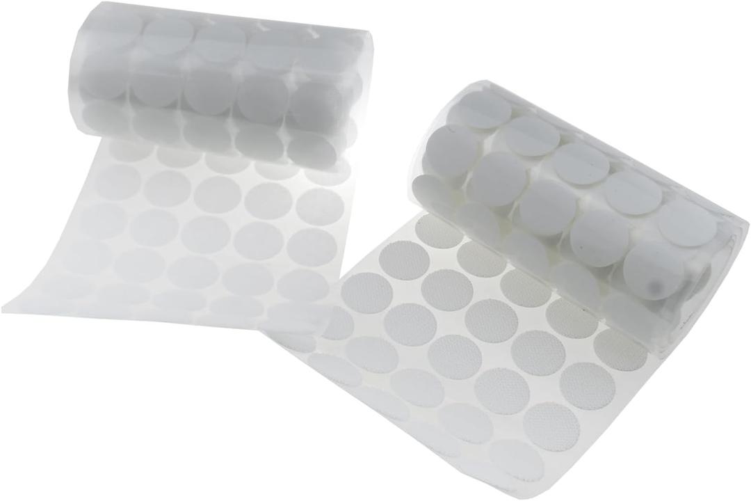 400pcs (200 Pairs) Self-Adhesive Dots, 3/4" (20mm) Diameter 0.79 inch White Hook and Loop Dots, Round Sticker Dots for Classroom, Home, Office