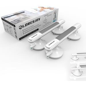 Shower Handles for Elderly Suction, 2 Pack Grab Bars for Bathtubs and Showers, Suction Grab Bars for Shower, Heavy Duty No Drilling Shower Bars Safety for Seniors