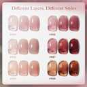 GAOY Rose Garden Jelly Gel Nail Polish of 6 Transparent Nude Red Pink Brown Colors Sheer Gel Polish Kit for Salon Manicure and Nail Art DIY at Home