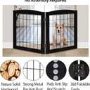 LZRS 2-Panel Freestanding Foldable Wood Dog Gate Solid Wood & Steel Wire, Chew-Resistant Pet Barrier for Indoor Use, Ideal for Small to Medium Dogs, 24"Height-2 Panel, Black