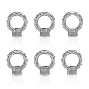 Lependor M10 Metric Ring Shape Lifting Eye Nut 304 Stainless Steel Lifting Eye Threaded Nut Fastener - 6 Pcs M10 (3/8")