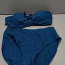 Blooming Jelly Womens High Waisted Bikini Set Tie Knot High Rise Two Piece Swimsuits Bathing Suits (Large, Blue Green023)