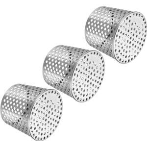 PATIKIL Gutter Guard Filter 4"-3.3", 3 Pack PVC Termination Cap Mesh Screen Vent Cover Stainless Steel Conical Exhaust Pipe Cover Guard Filter Strainer for Downspout Silver