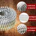 findmall 3600 Count Siding Nails 2-1/4 Inch by .092 Inch 15 Degree Ring Shank Hot-Dipped Galvanized Collated Wire Coil