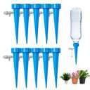 10 Pack Self Watering Spikes for Plant,Indoor & Outdoor Automatic Plants Waterer,Plug-in Device with Adjustable Valve Switch, Self Watering Planter Insert (10 Blue)
