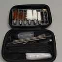 Shotgun Cleaning Kit for 12, 20, 410 Gauge - Compact Portable Case with Bronze and Spring Brushes, Brass Adaptor, Cotton Mop, Cleaning Pick, Patch Holder, Patches, Hand Brush, Empty Oil Bottle