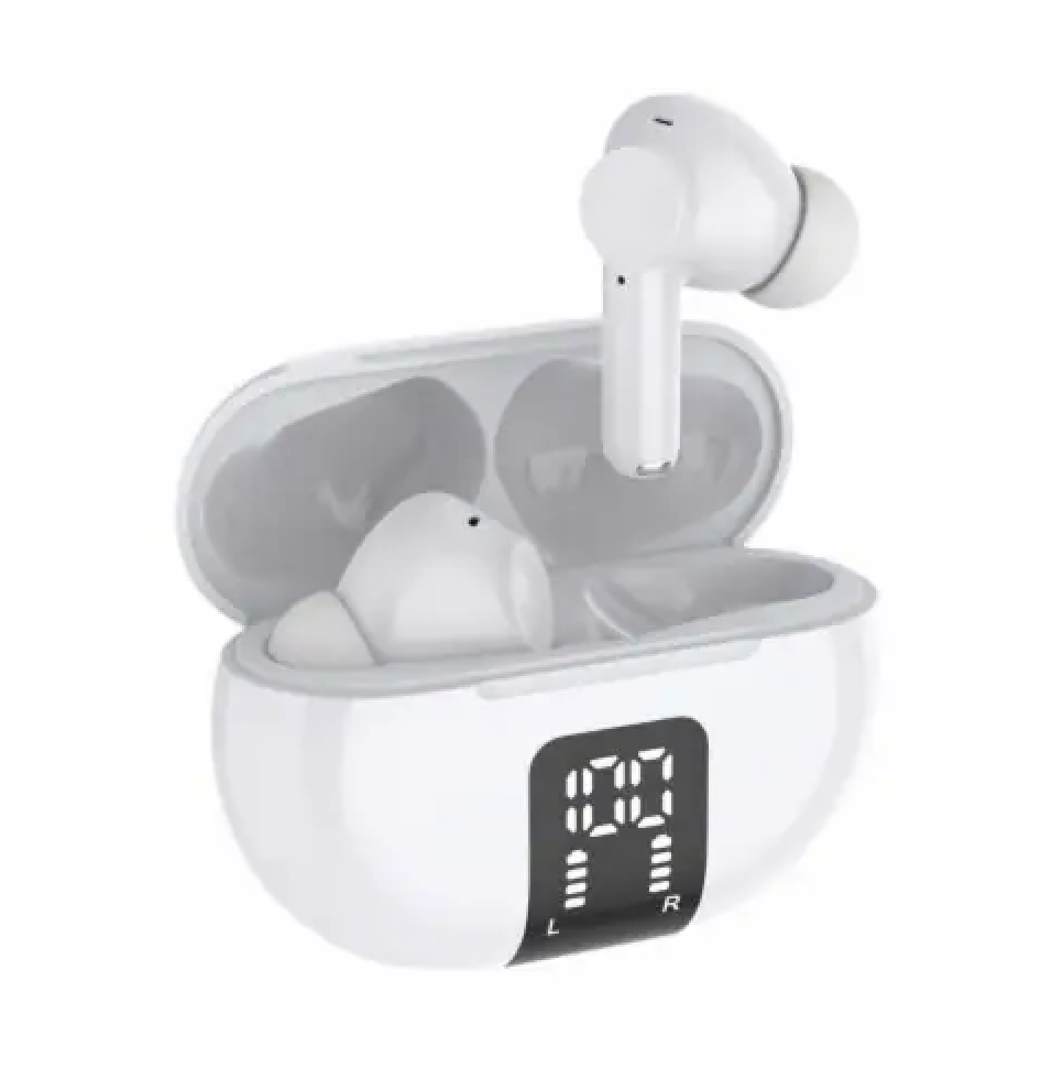 Helix True Wireless Earbuds With Digital Read Out - White