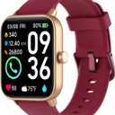 Smart Watch for Women,1.8"Fitness Watch(Answer/Make Call),Alexa Built-in, [24H Heart Rate Sleep Blood Oxygen Monitor],5ATM Waterproof,100 Sports Modes Step Calorie Women Watches for iOS&Android Phones (Strawberry Red)