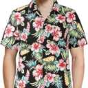 SSLR Mens Tropical Shirts Relaxed Fit Short Sleeve Hawaiian Shirts for Men, Large