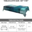 Teal Grey Tablecloth Turquoise Rectangle Table Cloth Washable Table Cover for Decoration Kitchen Dining Room 60x90 Inch