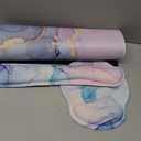 4-in-1 Gaming Mouse Pad Wrist Support SetDesk Pad + Mouse Pad with Wrist Rest + Keyboard Wrist Rest + Coaster, Ergonomic Design for Home Office Study Game - Blue Marble