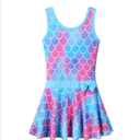 Girls Swimsuit One Piece UPF 50+ Floral Skirted Bathing Suit Modest Beach Swim Dress 3-11 Years 152-158
