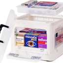 DOUKE 22qt Medicine Organizer Storage Box - Plastic First Aid Box Empty with Lid, Stackable Medical Container with Handle & Wheels, Sturdy BPA-Free Case with Tray for Medication & Supplies