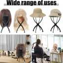 obeoby Wig Stand, Portable Wig Holder Wig Head Stand for All Wigs Travel Wig (black (6 pack))