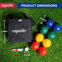 ropoda 90mm Bocce Ball Set with 8 Polyresin Balls, Pallino, Case and Measuring Rope for Backyard/Lawn/Beach/Outdoor, Resin Bocce Ball for Kids Teens Beginners(2 to 8 Players)