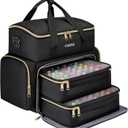 YOREPEK Extra Large Nail Polish Organizer Case Holds 70 to 100+ Bottles (15ml/0.5 fl.oz) UV lamp, Gel Polish Travel Case Bag with 2 Removable Pouches Fits Nail Suppiles, Gifts for Manicurist, Girls