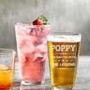 2 x Xmas Gifts for Grandpa from Granddaughter, Poppy Gifts for Grandpa, Poppy Man Myth Legend Beer Glass, Birthday Christmas Retirement Present for Grandpather from Grandson grandkids