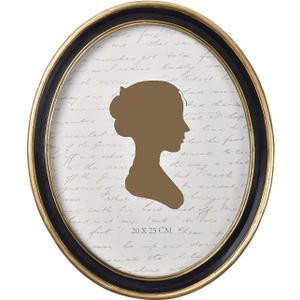 AELS 8x10 Inch Vintage Picture Frame, Elegant Antique Photo Frames with Glass Front, Photo Display, Tabletop Wall Hanging, Gift Ideas, Black Oval with Gold Trim