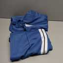 CHICME Womens Two Piece Outfits Striped Side Button Blazer and Pants with Pockets Sets Business Casual Pant Suits Set L, Dark Blue