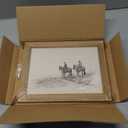 Framed Western Wall Art, Cowboys on Horses Sketch Picture Print, Western Wall Decor, Vintage Country Farmhouse Western Cowboys Canvas for Living Room Bedroom Home 8x10 inch