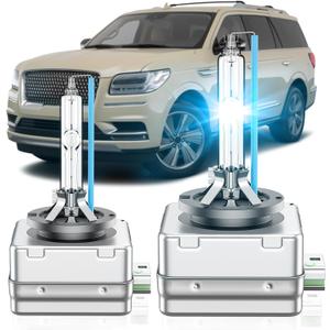 Fit for Lincoln 2007-2018 Navigator 2011-2016 MKS MKX MKT 2017-2020 Continental MKZ D3S HID Xenon Headlight Bulbs, High Low Beam Light Bulb, 8000K White Blue, Plug and Play, Pack of 2