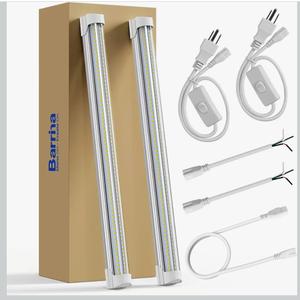 Barrina 5000K 1.5FT LED Shop Light, 3450LM, 25W, T8 Under Cabinet Lighting, Workbench, Workshop, Room, Kitchen, Tube Light, Linkable Ceiling Lights Fixture with Built-in ON/Off Switch, ETL, 2 Packs