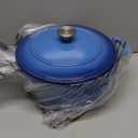 Mueller 6qt Enameled Cast Iron Dutch Oven, Heavy-Duty Casserole and Braiser Pan with Lid and Knob, Safe for All Cooktops, Aqua Blue