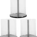 Cabilock DVD Cake Box Spindle 3pcs Clear DVD Storage Bucket for 100 Discs Storage Box Container with Black Base for Home Office Bar Collection Scratch Protection and Space Saving Design