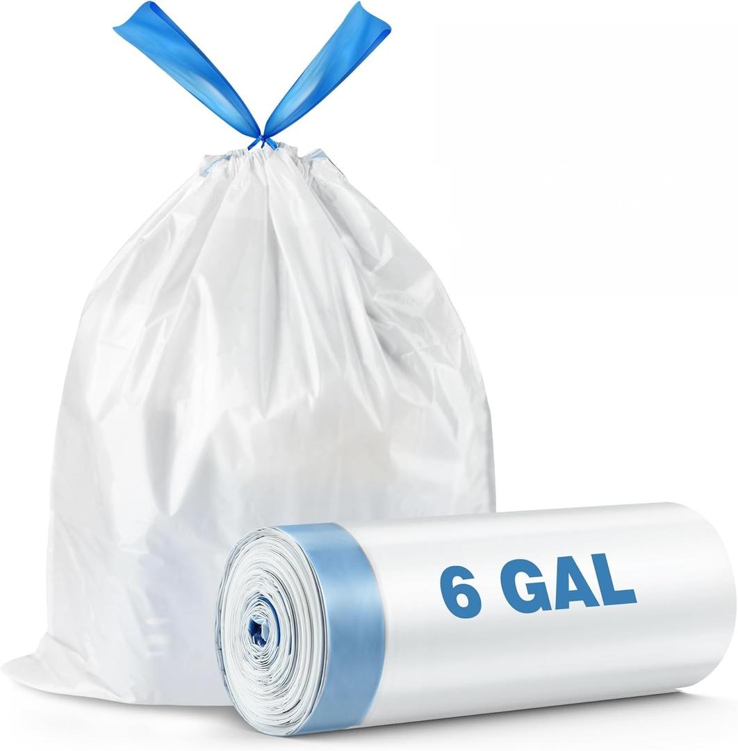 Basics Trash Bags, Tall Kitchen Drawstring, Unscented, 50 Gallon, Odor Resistant with Drawstring,40 countCompatible with Commercial, Lawn and Leaf Bags