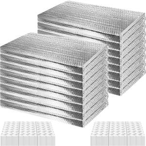 16P Garage Door Insulation Kit Panels 6MM 16x8FT for Double Garage Door, Pre-Cut Bubble Reflective Aluminum Foil Sheet 120 Tape, DIY Install Temperature Control Block Summer Heat & Winter Cold(24x48)