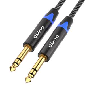 Tisino 1/4 inch TRS Cable, Quarter inch 1/4 TRS to TRS Balanced Stereo Audio Cable Male to Male Pro Interconnect Cable Guitar Cable, Nylon Braid - 3 FT