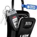Lock Box for Keys - Lockbox for House Key, Lock Box with Combination for Real Estate, Car Keys - Hide a Key Lock Box for House Keys Waterproof Key Safe - Easy Installation, Black
