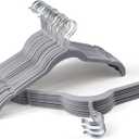 Sishynio Premium Velvet Shirt Hangers 30 Pack, Space-Saving Non-Slip Felt Hanger with 360 Swivel Hook, Slim Flocked Hangers for Strappy Dresses, Blouses, Tank Tops(Grey)