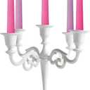 Rely+ 5 Arm Candelabra Taper Candle Holders Decorations Indoor Kitchen Dcor Table Candles Candlestick Candelabra Centerpiece (White)
