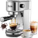 Espresso Machine 20 Bar, Compact & Easy to Use Single Cup Coffee Maker with 40oz Water Tank, Steam Milk Frother for Cappuccino & Latte, Stainless Steel