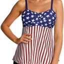 Century Star 2025 Two Piece Womens Tankini Swimsuits Modest Tankini Bathing Suit Tops with Shorts Tummy Control Swimwear Large