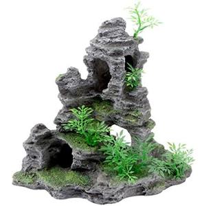 Saim Large Aquarium Rockery Cave Decorations, Mountain View Ornament Fish Tank Aquascape Model for Gold Fish, Betta Cichlids Hideaway Cave Hideout (9x4x9inch-S)