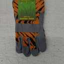 ZooHands Youth Gardening Gloves, Leather Palm, 1Pair Pack, Tiger & Zebra Print 3-6 Years