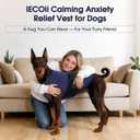 IECOii Calming Anxiety Vest for Dogs, Stretchy Stress and Anxiety Relief Wrap for Storm Fear Travel Loud Noise, Soft Adjustable Thunderstorm Jacket for Anxiety, Dark Blue, Size XL