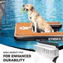 Dog Water Ramp 47 * 40inch Inflatable Pet Platform WoodBlack, Dog Dock Ramp for Boat Pool Lake Sea, Non-Slip Pool Water Ramp for Dogs up to 220lbs, EVA Float Ramp Dog Water Ladder
