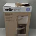 BELLA Single Serve Coffee Maker, K Cup & Coffee Ground Compatible with Removable, Adjustable Drip Tray, Auto Shutoff & Reusable Dishwasher Safe Accessories, Brews 6oz to 14oz, 1000 Watt, Oatmilk