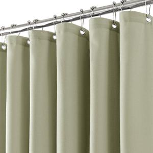 Jolilight Sage Green Linen Small Stall Shower Curtains for Bathroom Natural Boho Shower Curtains Stall Bath 36x78 Cloth Fabric Half Narrow Water Repellent RV Drapes for Bathtub 36 x 78 Inches