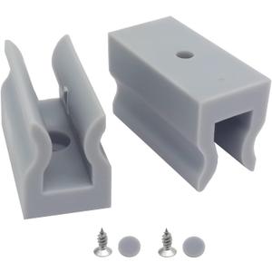 6pcs Shower Door Anti-Collision Block,Furniture Bottom Guide Assembly,for Glass Sliding Door Shower Door Anti-Collision Block,with Screws, (Grey)