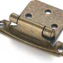 10 Pack (5 Pair) Antique Brass Self Closing Cabinet Hinges for Kitchen Cabinet Door, 1/2" Overlay (Variable) Semi Concealed Kitchen Cabinet Hinges